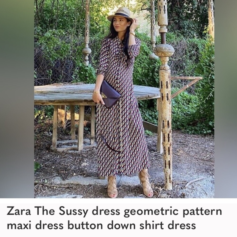 ZARA • Geo Print Sussy Maxi Dress in Geometric Print - Picture 14 of 16